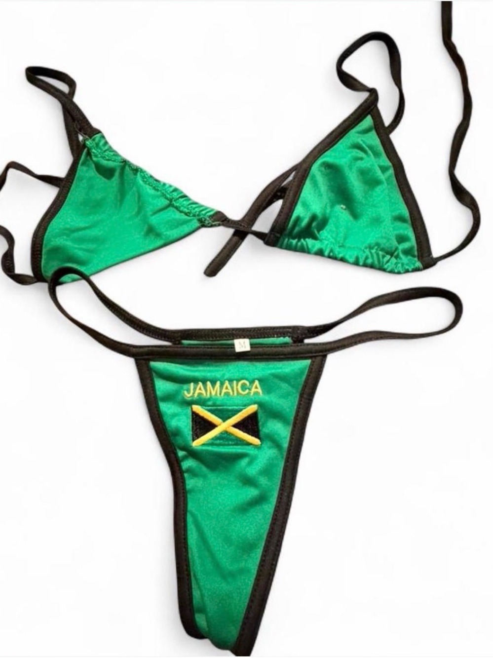 Jamaica Green Triangle Bikini Set - Women Swim